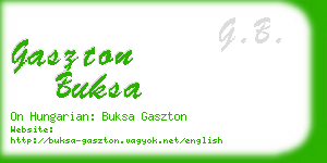 gaszton buksa business card